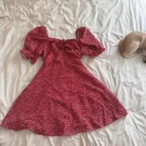 ROMWE Red Floral Mini Dress